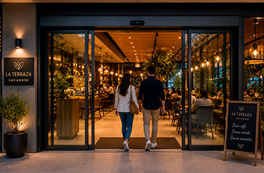 Home Puerta automática corrediza para restaurantes